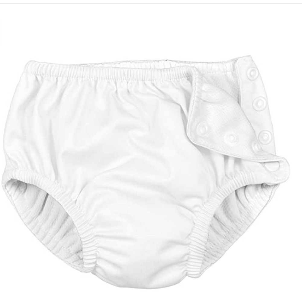 Iplay Snap Reusable Absorbent Swimsuit Diaper White Size 4T